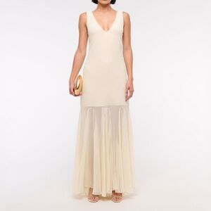 Abercrombie & Fitch | Plunge Godet Skirt Maxi Dress